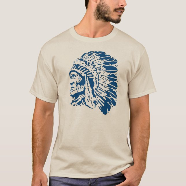 Högsta blåttSilhouette för indian T Shirt (Framsida)