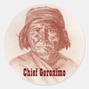 Högsta Geronimo, Apache indiskt historiskt Runt Klistermärke