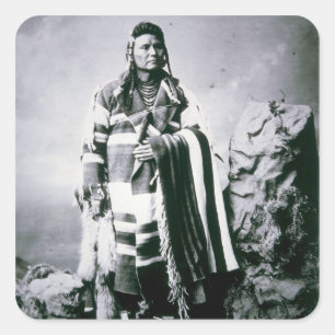 Högsta Joseph (1840-1904) c.1880 (b-/wfotoet) Fyrkantigt Klistermärke