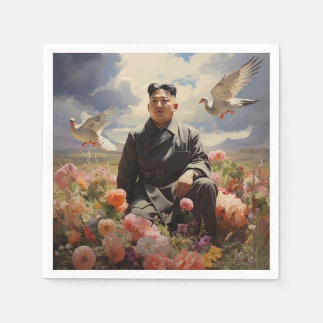 Högsta ledare Kim Jong Un Pappersservett (Framsidan)