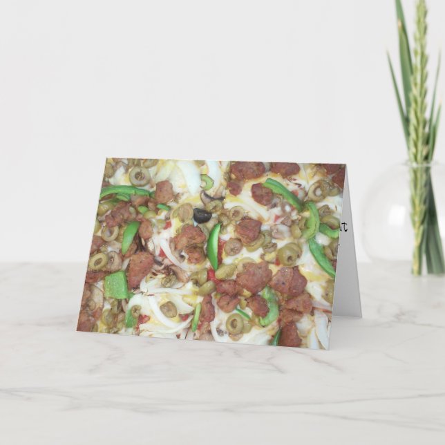 "Högsta pizza"-födelsedagskort Kort (Framsida)