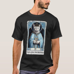 Högsta Prästinnan Tarotkort Katt Vintage Major Arc T Shirt