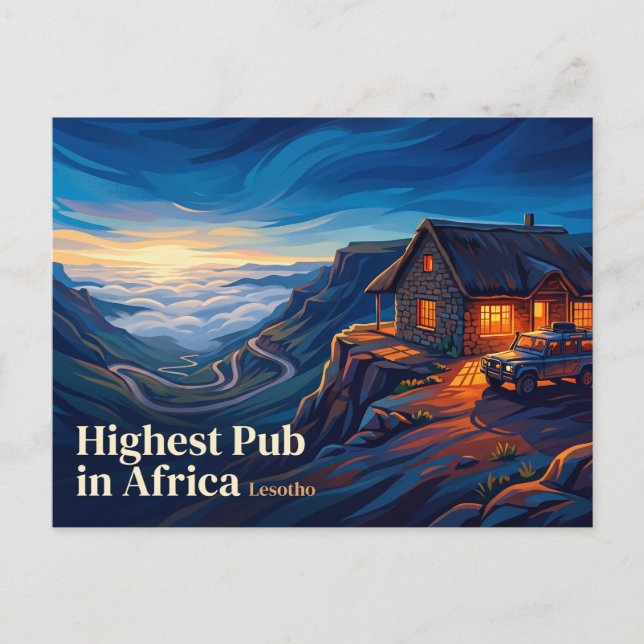 Högsta puben i Afrika Lesotho Vykort (Framsida)