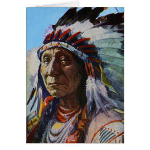 Högsta röd molnOglala Lakota Sioux stam Hälsningskort