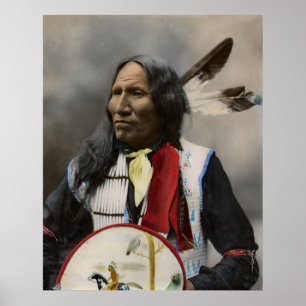 Högsta strejkor med näsan, Oglala Sioux 1899 Poster