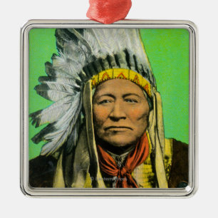 Högsta Washakie porträtt Julgransprydnad Metall