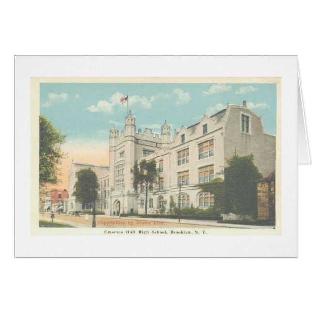 HögstadiumBrooklyn NY för Erasmus Hall kort (Framsidan Horizontal)
