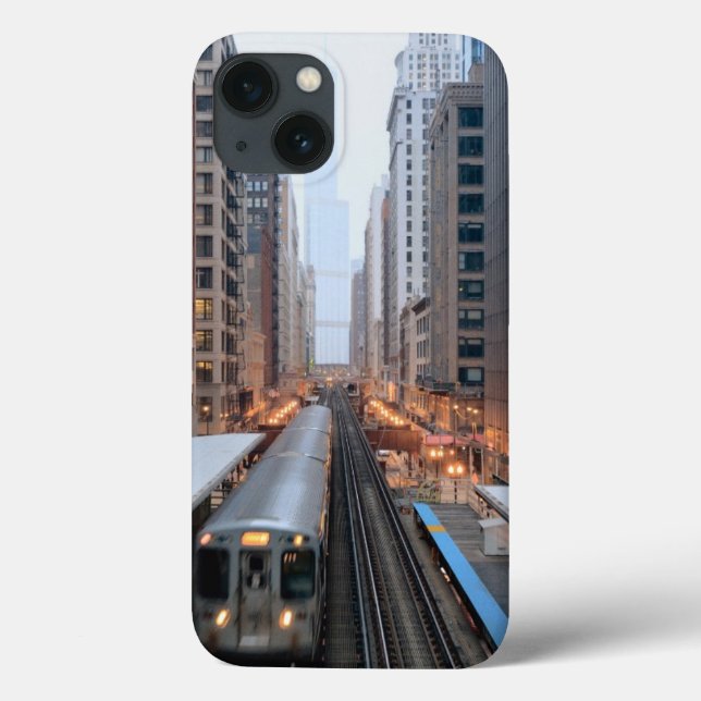 Högstämd stång i i stadens centrum Chicago över (Baksida)