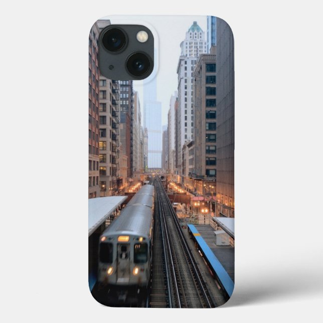 Högstämd stång i i stadens centrum Chicago över (Baksida)
