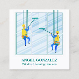 HögStiga upp Tvättande fönster Fyrkantigt Visitkort