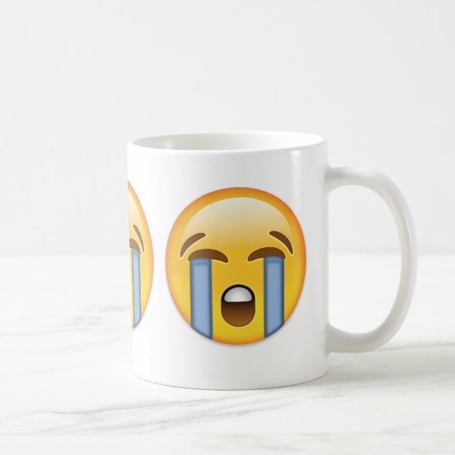 Högt gråta ansikte Emoji Kaffemugg (Höger)