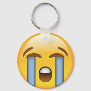 Högt gråta ansikte Emoji Nyckelring