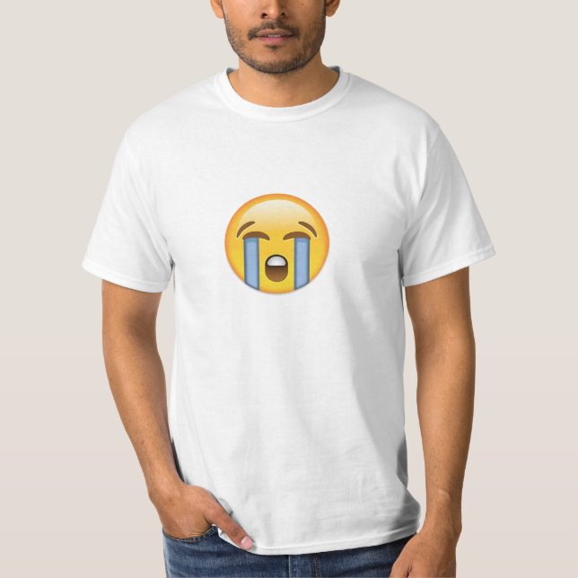 Högt gråta ansikte Emoji Tee (Framsida)