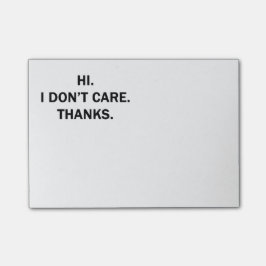 Högt. Jag att bry sig inte. Thanks. Post-it Block