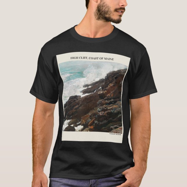Högt klick Kusten i Maine av Winslow Homer Abstrac T Shirt (Framsida)
