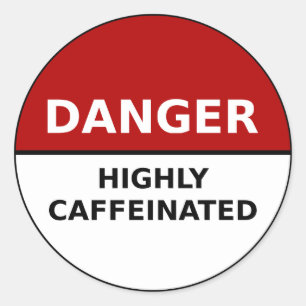 Högt koffeinfri fästare runt klistermärke
