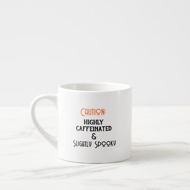 Högt koffeinfri vit Halloween Espressomugg (Vänster)