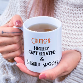 Högt koffeinfri vit Halloween-kaffe Mugg