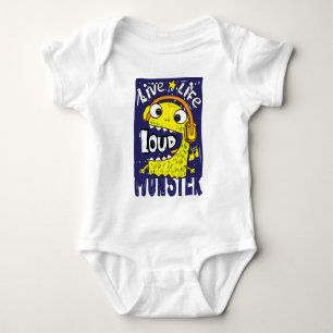 Högt monster barn body t shirt