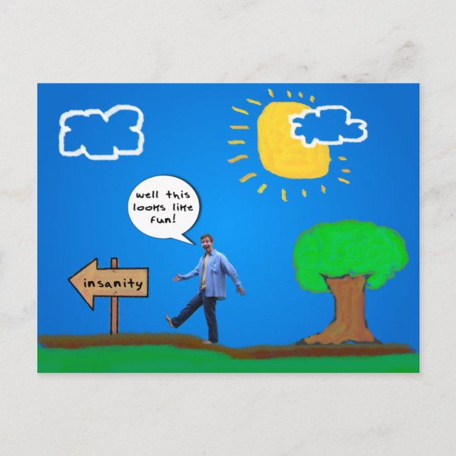 Högt mot vansinne vykort (Framsida)