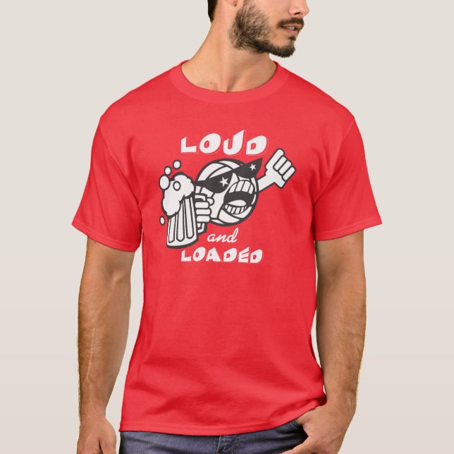 högt och laddat t shirt (Framsida)