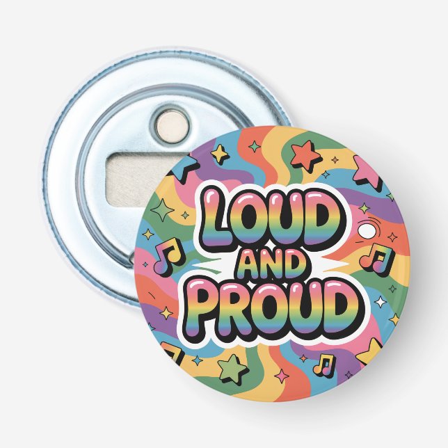 HÖGT OCH STOLT | HBTQ+ Pride-anhängare Flasköppnare (Framsidan)