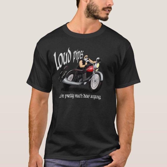 högt rör, gammal biker-skjorta, rolig motorcykel t-shirt (Framsida)