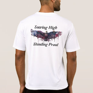 Högt stående proud USA Eagle Flagga T Shirt