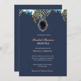 högt te trädgårdsfest, vacker mjuk pastell inbjudningar
