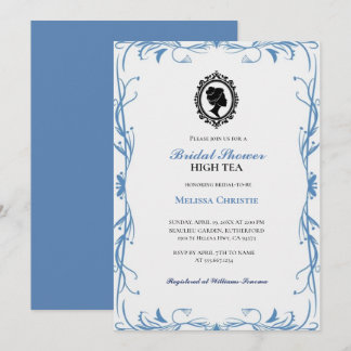 högt tedags trädgårdsfest, vacker mjuk pastell  inbjudningar