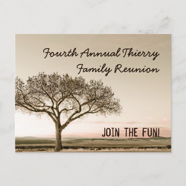 Högt vykort Land Inbjudan för familjeåterförening (Framsida)