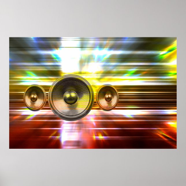 Högtalare för musik och partyljus poster (Framsidan)