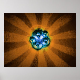 Högtalare för musik och solstrålning poster