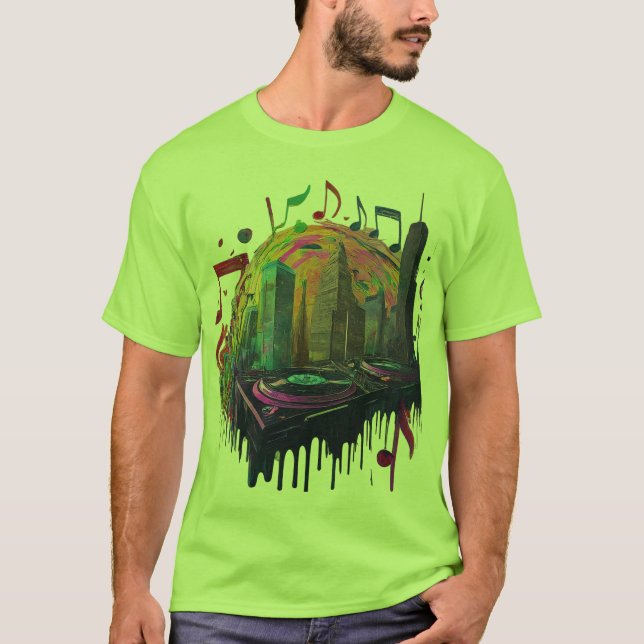 Högtalarljudvågor: Retro Beats, Modern Grooves T Shirt (Framsida)