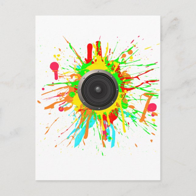 Högtalarplatter - DJ Music Disk Jockey Audio Vykort (Framsida)