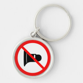 Högtalarvolymsignatur | Premium Keychain Rund Silverfärgad Nyckelring