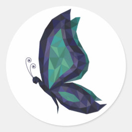 Högteknologisk fjäril har låg polymodern geometris runt klistermärke