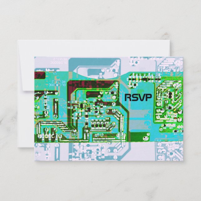 Högteknologisk nördhjältarnas bröllop svarskort inbjudningar (Framsida)