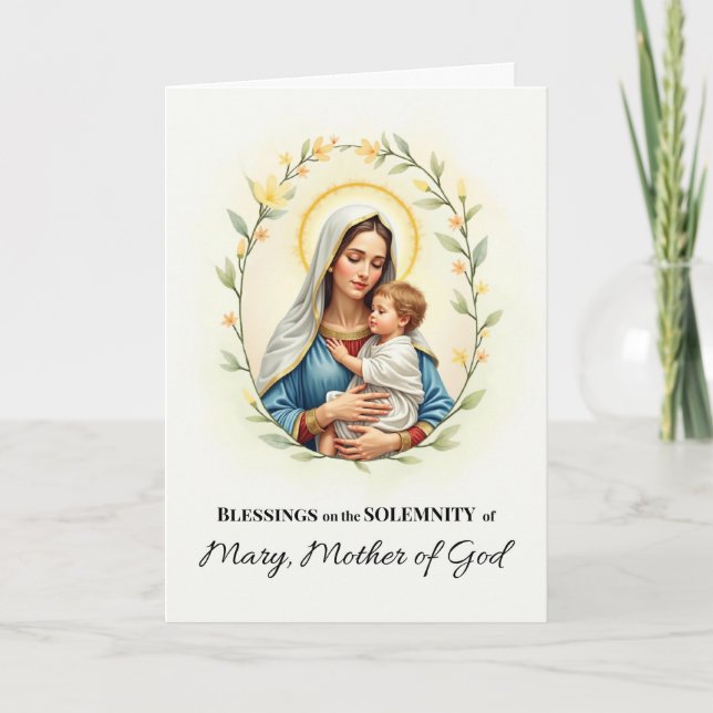 Högtid för Maria Gudsmoder Vårdag Blessing Kort (Framsida)