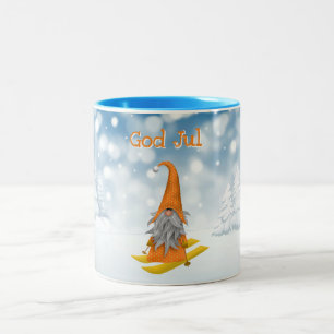 Högtider Skåpning av snö orange Två-Tonad Mugg