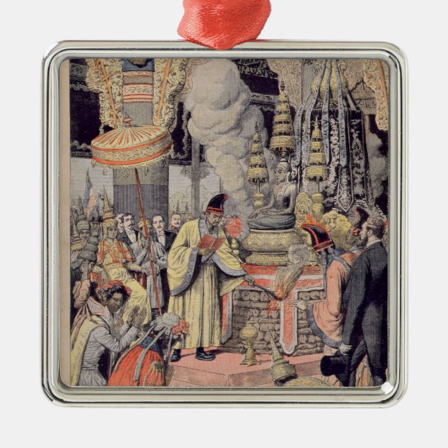Högtidlig kremering av Kung Norodom I Julgransprydnad Metall (Framsidan)