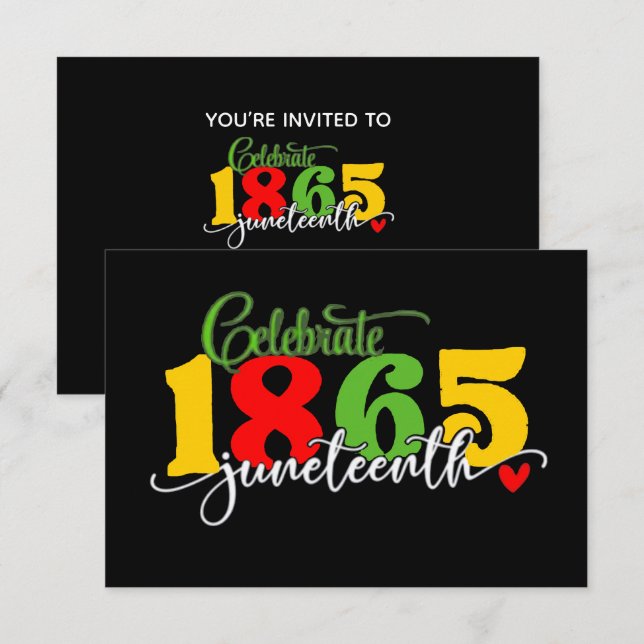 Högtidlighålla Junetonde: Frihet sedan 1865 Inbjudningar (Fram/baksida)