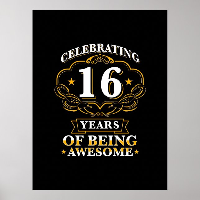 Högtidlighållande av 16 år som Fantastisk Poster (Framsidan)
