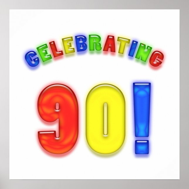 Högtidlighållande av 90:e födelsedag poster (Framsidan)