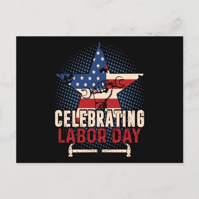 Högtidlighållande av arbetsdagen vykort (Framsida)