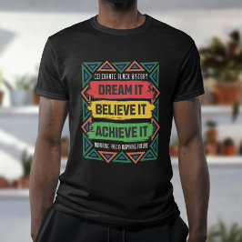 Högtidlighållande av färgstark svart historik Måna T Shirt