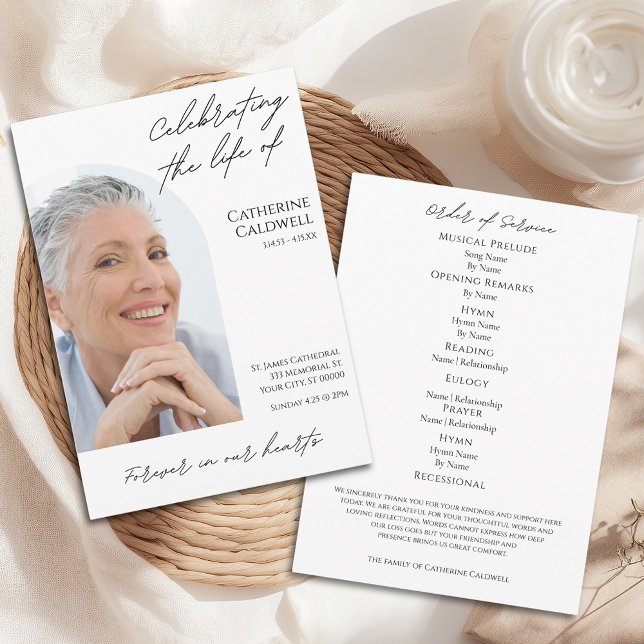 Högtidlighållande av modern Arch-fotobegravningens Program (Celebrating the Life Of Modern Arch Photo Funeral Program)