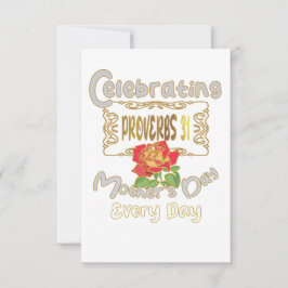 Högtidlighållande av Proverbs 31 Mor dag varje dag Tack Kort