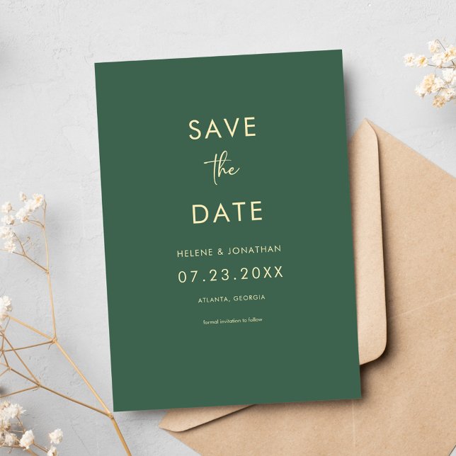 Högtidligt Elegant - minimalistiskt Modern Bröllop Spara Datumet (Formal Elegant Minimalist Modern Wedding Save The Date)