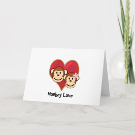Högtidligt hälsningskort för Monkey Kärlek Valenti Helgkort